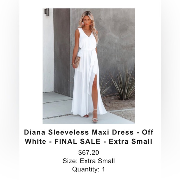 NWT - VICI Sleeveless Maxi Dress - Size XS White - Picture 1 of 3